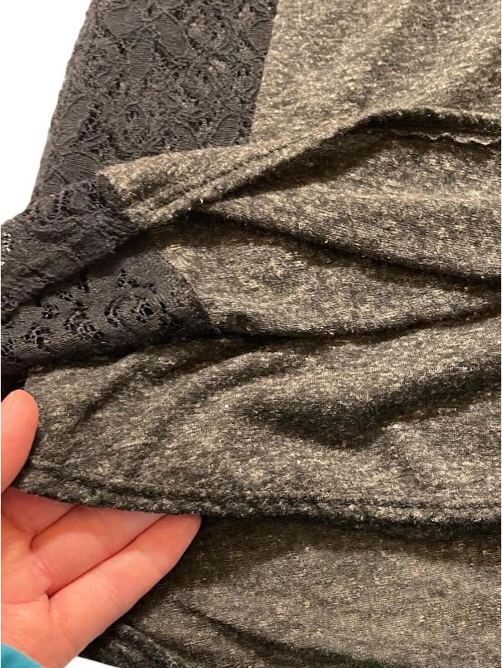Be Made in USA Black Charcoal Gray Sleeveless Lace Knit Swing Dress NWT Sz Small - Picture 7 of 13